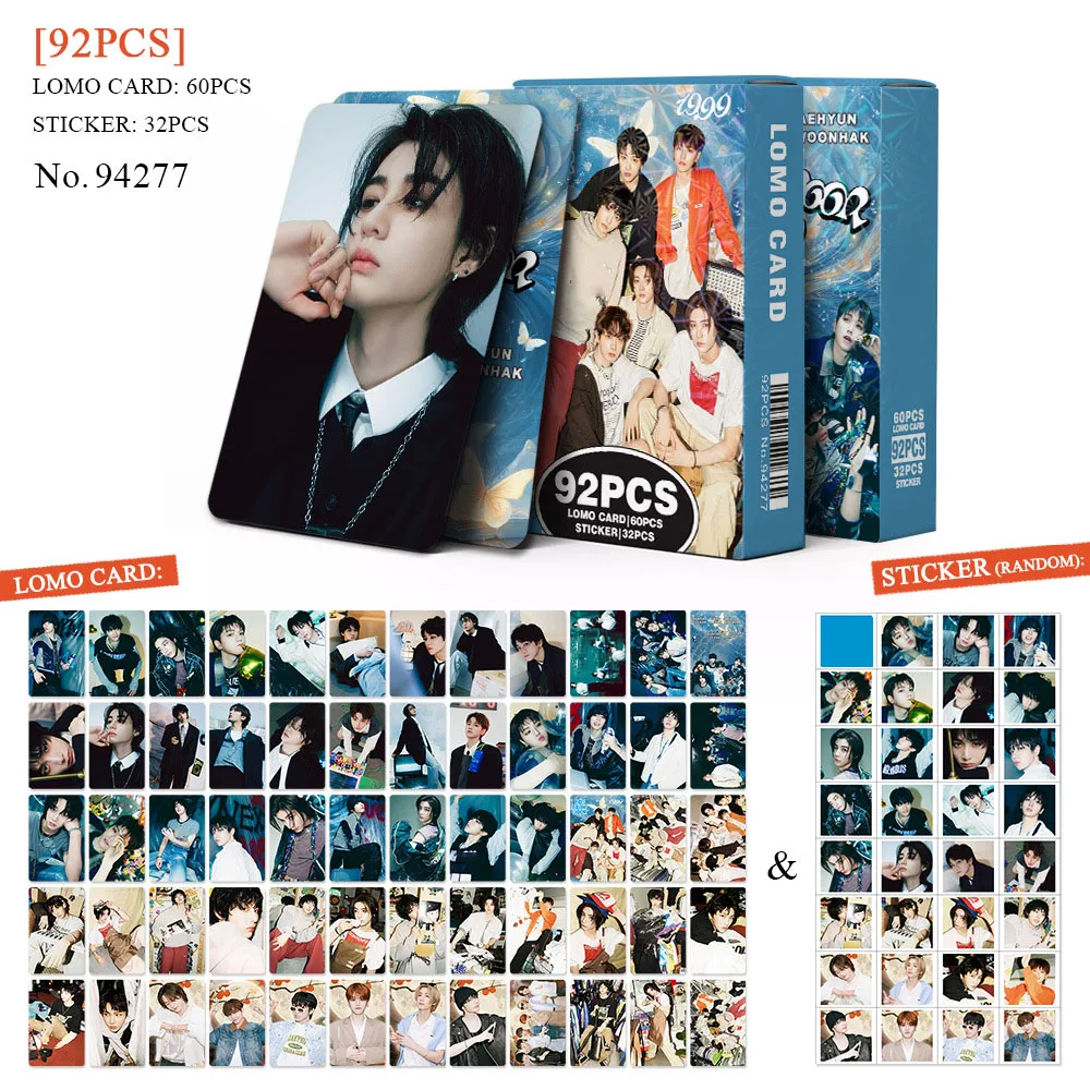 92Pcs/Set Kpop Boxed Card Sticker Gift HIgh Quality HD Photo Korean Style LOMO Card Sungho Leehan Fans Collection Photocard