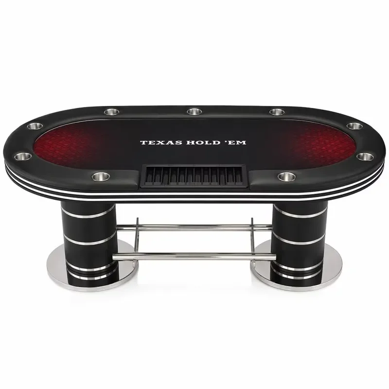 10 Person Texas Holdem Poker Table with Deal Tray and Cup Holder Casino Game Table for Home Use Wholesale OEM