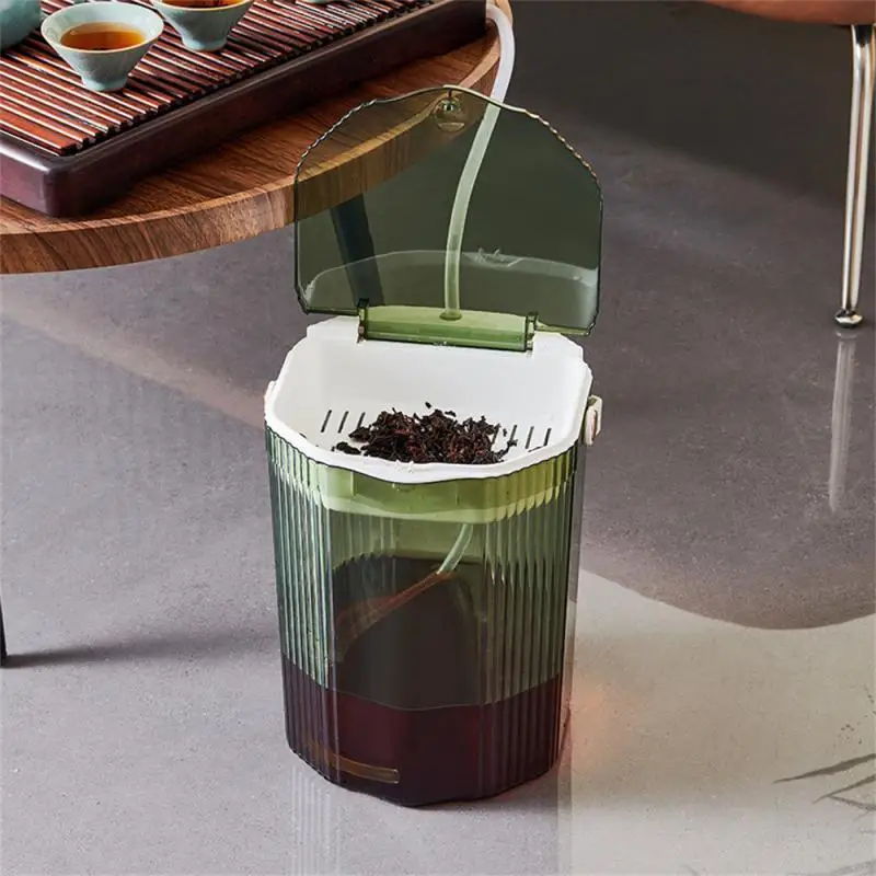 Garbage Can Upper And Lower Double Layer Tea Residue Separation Filtration Rubbish Waste Water Tea Set Trash Can Tea Room