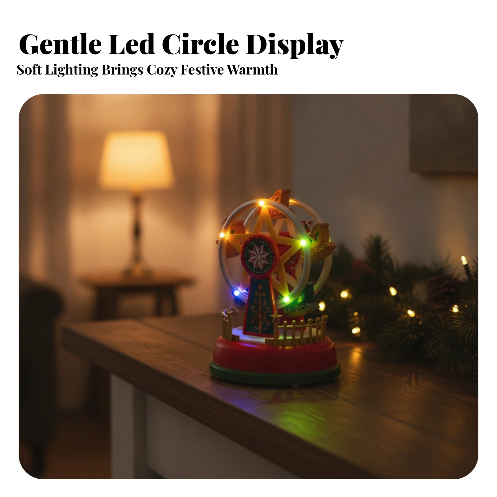 Musical Observation Wheel Wheel Light-up Illuminated Observation Wheel Wheel Holiday Display Animated Decoration LED Lights