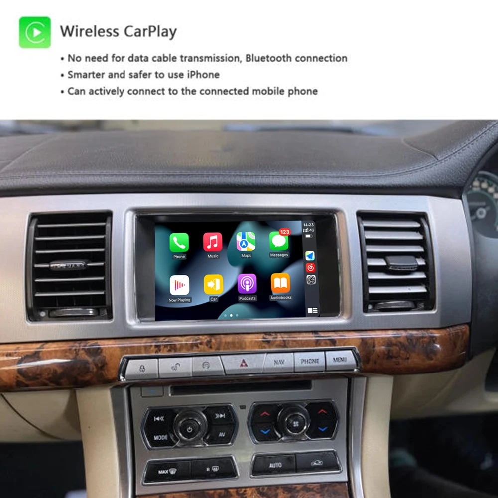 For Jaguar XF 2012–2015 Wireless CarPlay Android Auto Kit Bosch Car Radio BT