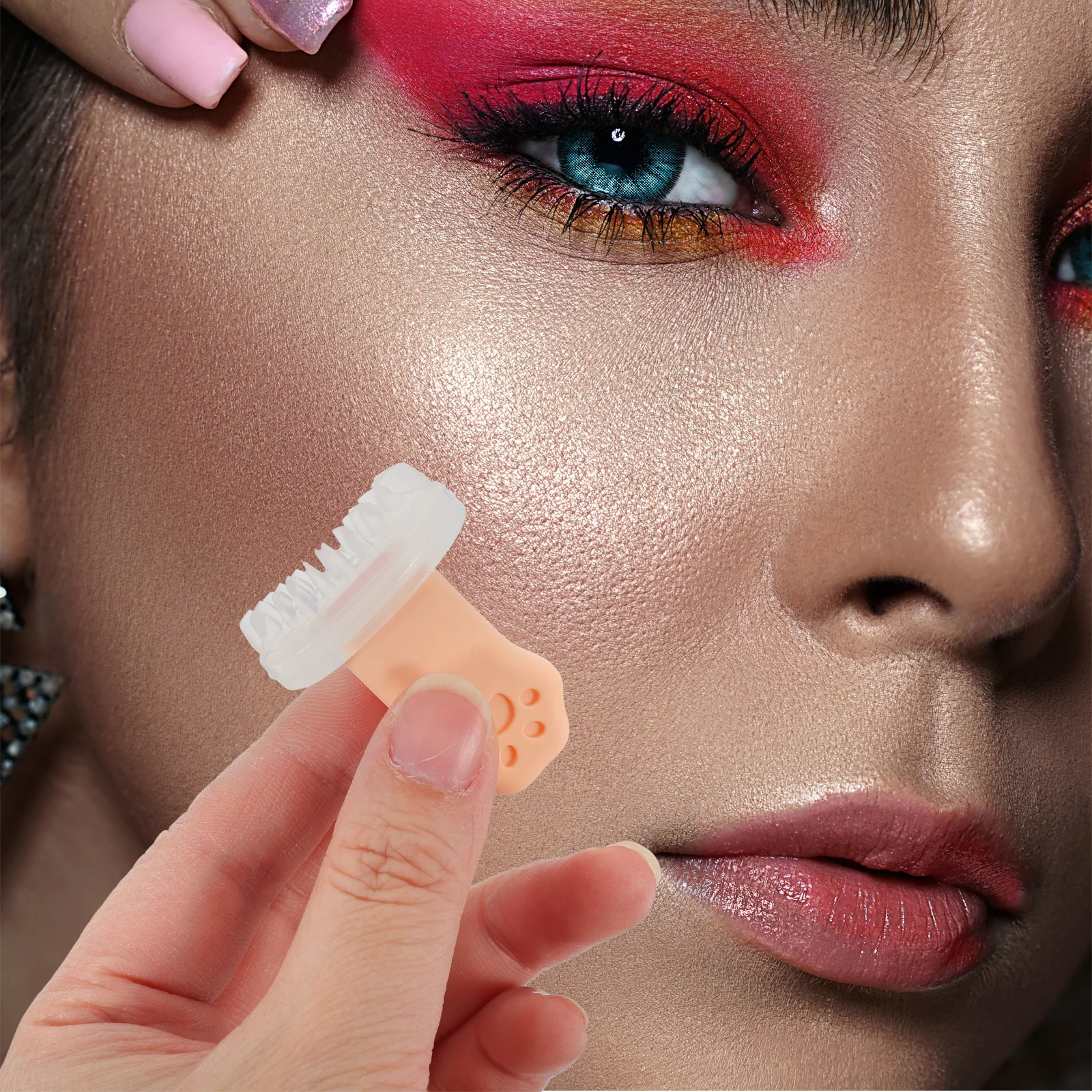 2 Buah Stempel Bulu Mata Silikon yang Dapat Digunakan Kembali, Alat Rias Mata, Aplikasi Cepat untuk Wanita, Stempel Bulu Mata