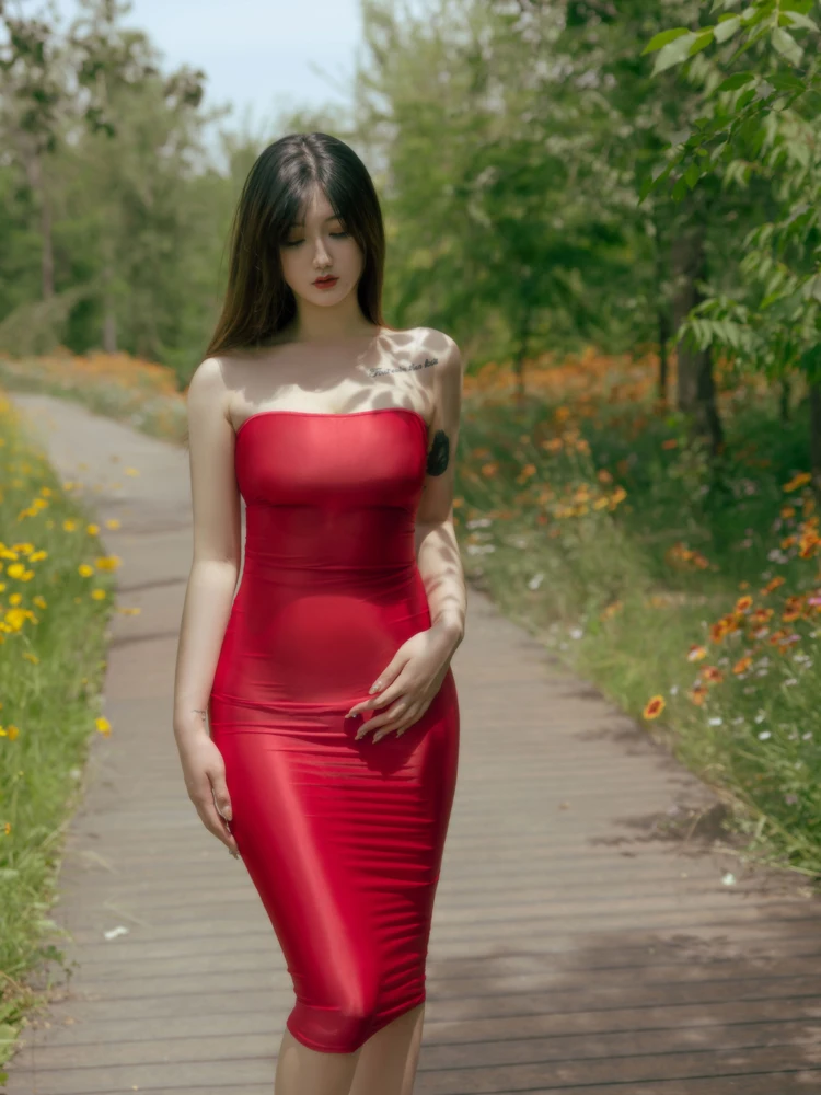 Strapless Tight Dress for Women Sexy Bandage Hollow out Backless One Step Wrap Dress Fashion Sheer See Through Night Club Dress