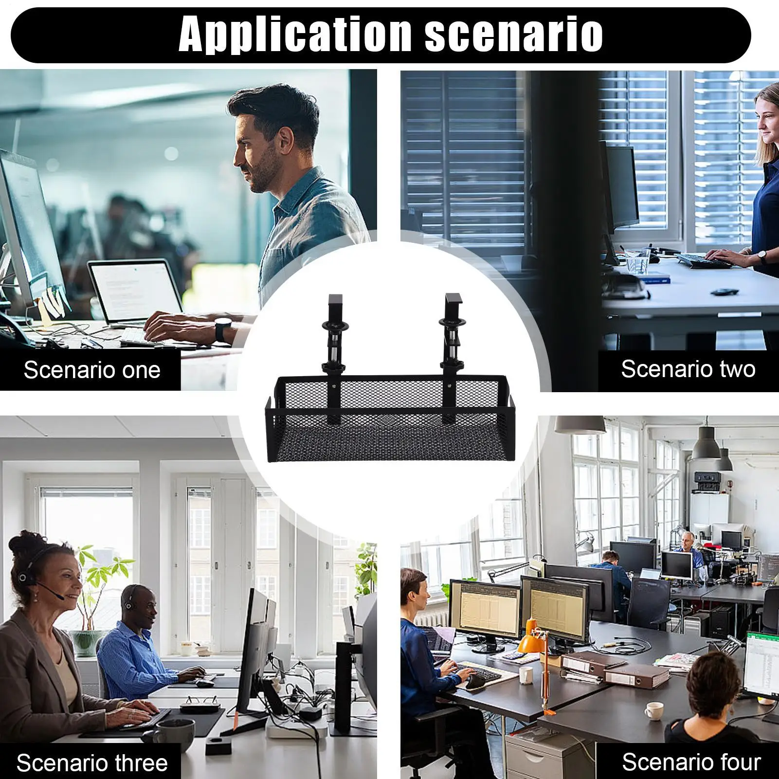 

Прокладка кабелей под настольный лоток, органайзер для проводов из углеродистой стали, органайзер для проводов под столом для семьи, друзей, студентов, взрослых, мужчин