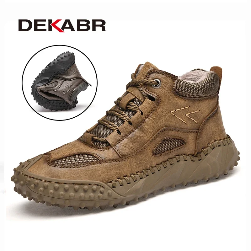 DEKABR Brand Handmade Boots For Men High Top Casual Men Wear-Resistant Men Shoes Autumn Winter Man Trend Shoes