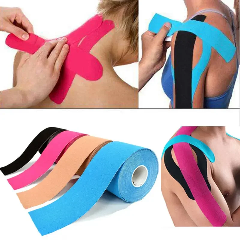 Gym Fitness Bandage Kinesiologie Tape Atletisch herstel Elastische tape Kniebeschermer Spierpijnverlichting Kniebeschermers