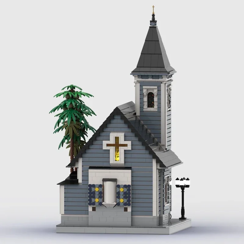 Modello Medievale Street View Moc Mattoni da costruzione Tecnologia della Chiesa di New Orleans Blocchi modulari Regalo Giocattolo di Natale Set fai da te Assemblaggio