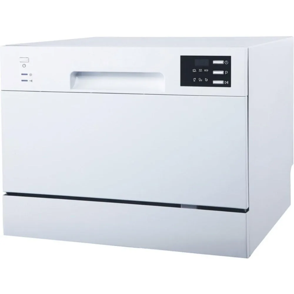 Compact Countertop Dishwasher/Delay Start-Energy Star Portable Dishwasher with Stainless Steel Interior