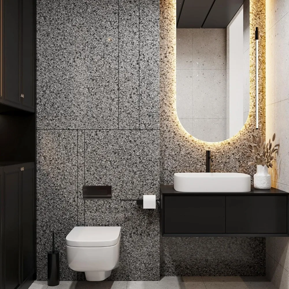 غطاء كونترتوب من الجرانيت الداكن قابل للتقشير واللصق مقاوم للماء، بعرض 354 × 32، ورق اتصال بمظهر رخامي لعدادات المطبخ