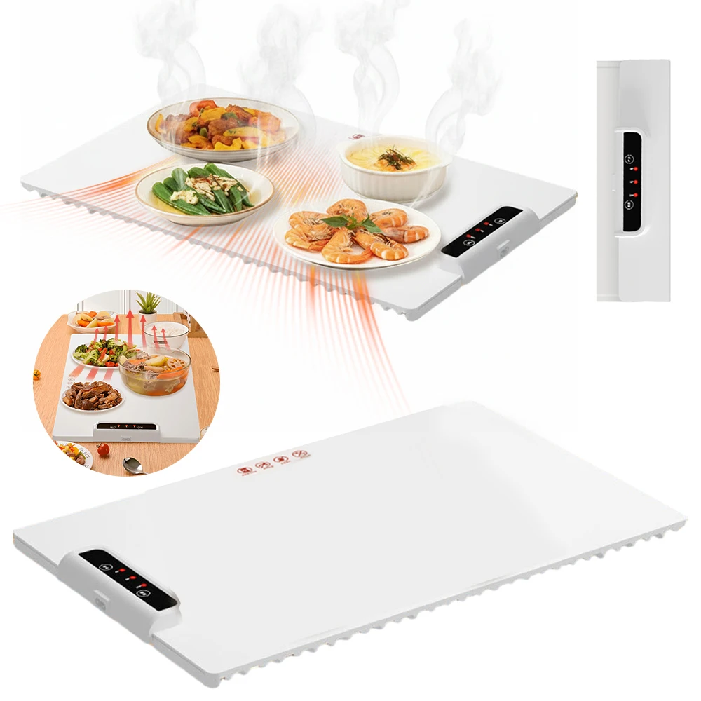 Electric Warming Tray with Adjustable Temperature Foldable Food Warmer Silicone Fast Heating for Home Buffets Restaurants