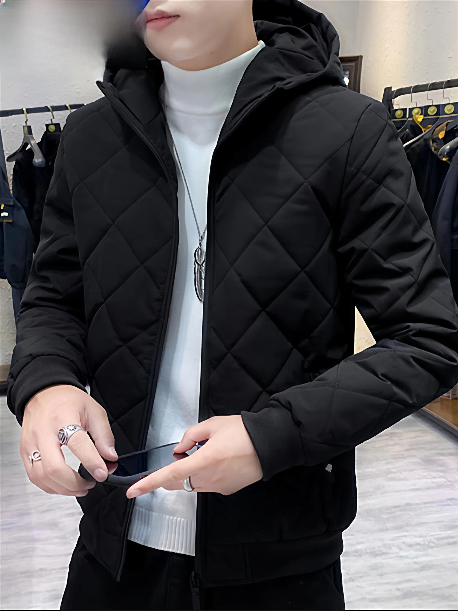 

Мужская хлопковая куртка Thiened Jaet, осенне-зимняя модная городская одежда, теплая повседневная верхняя одежда с капюшоном, полиэфирное волокно