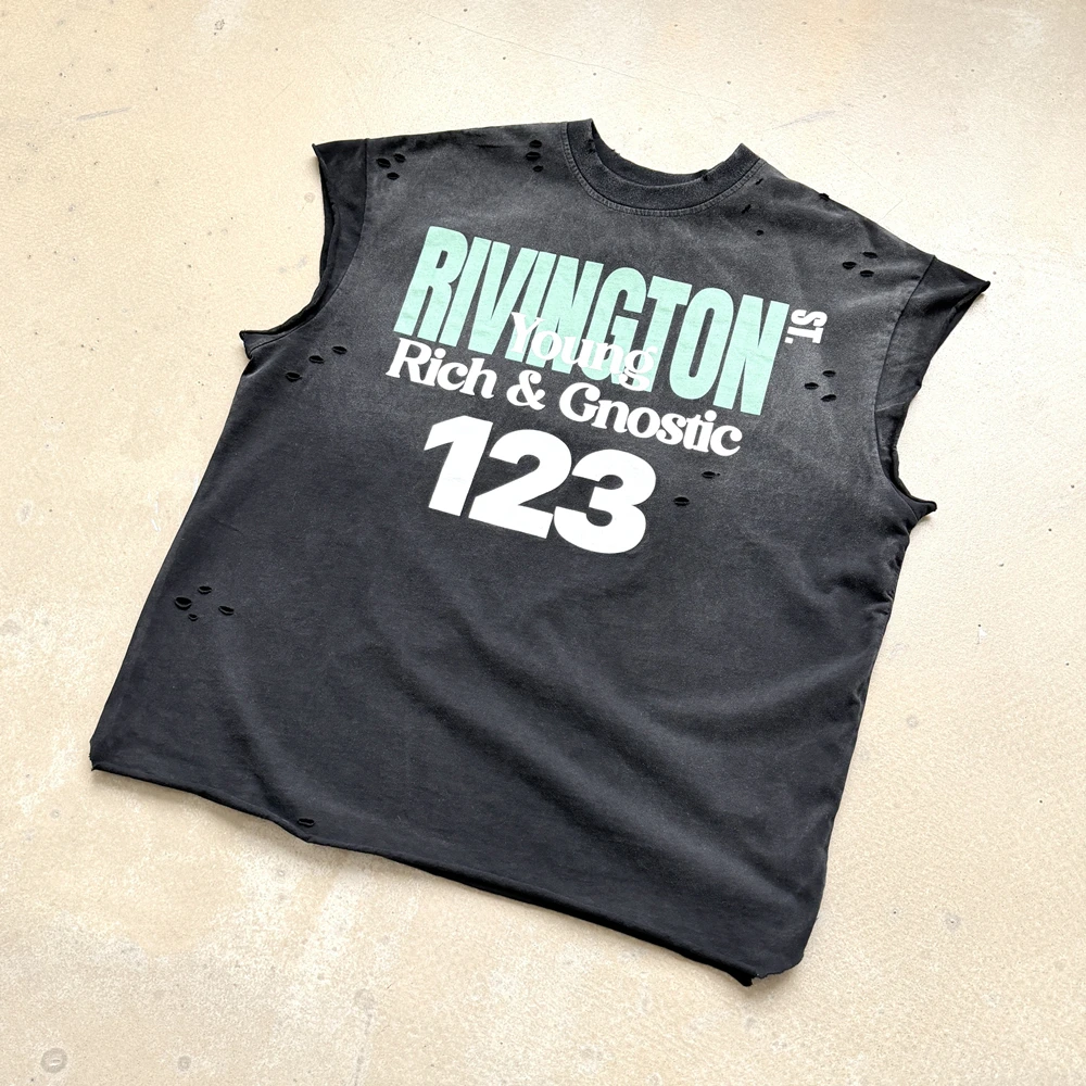 

Yao Fashion RRR123 Sport Loose Oversize Casual Vintage Cleanfit Unisex Cotton Tank Men Clothing Streetwear Tops Tee Vest For Men