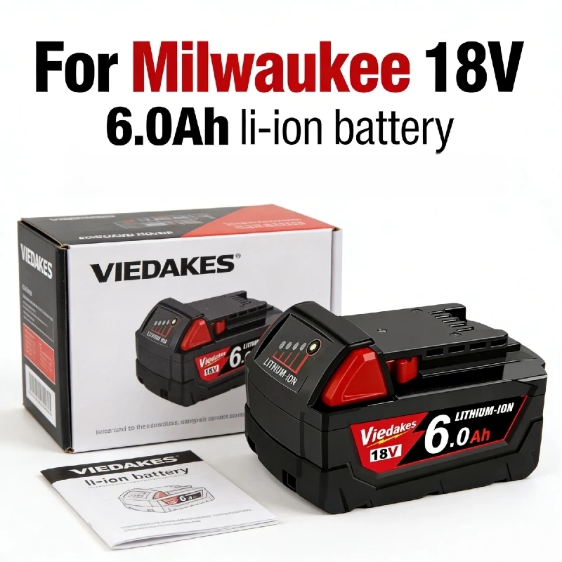 

for Milwaukee Battery 18V 9.0Ah 6.0Ah Replacement Lithium Battery for Milwaukee 48-11-1815 48-11-1850 2604-22 Battery
