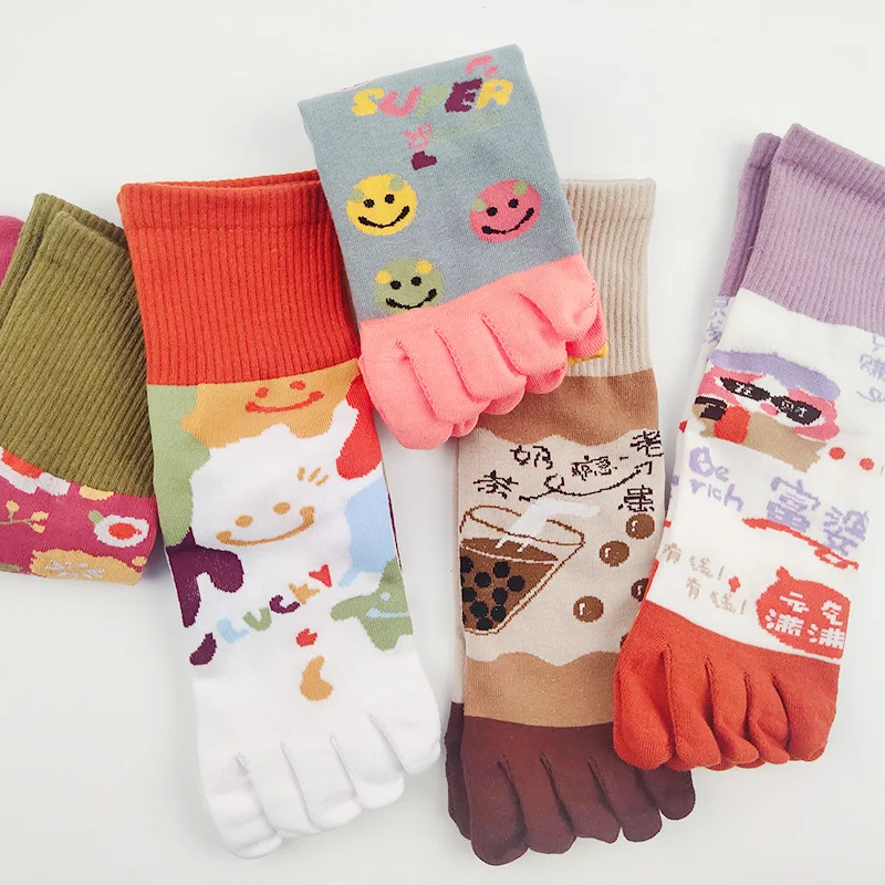 

Women Five-finger Socks Breathable Ladies Cute 5 Toe Socks Set