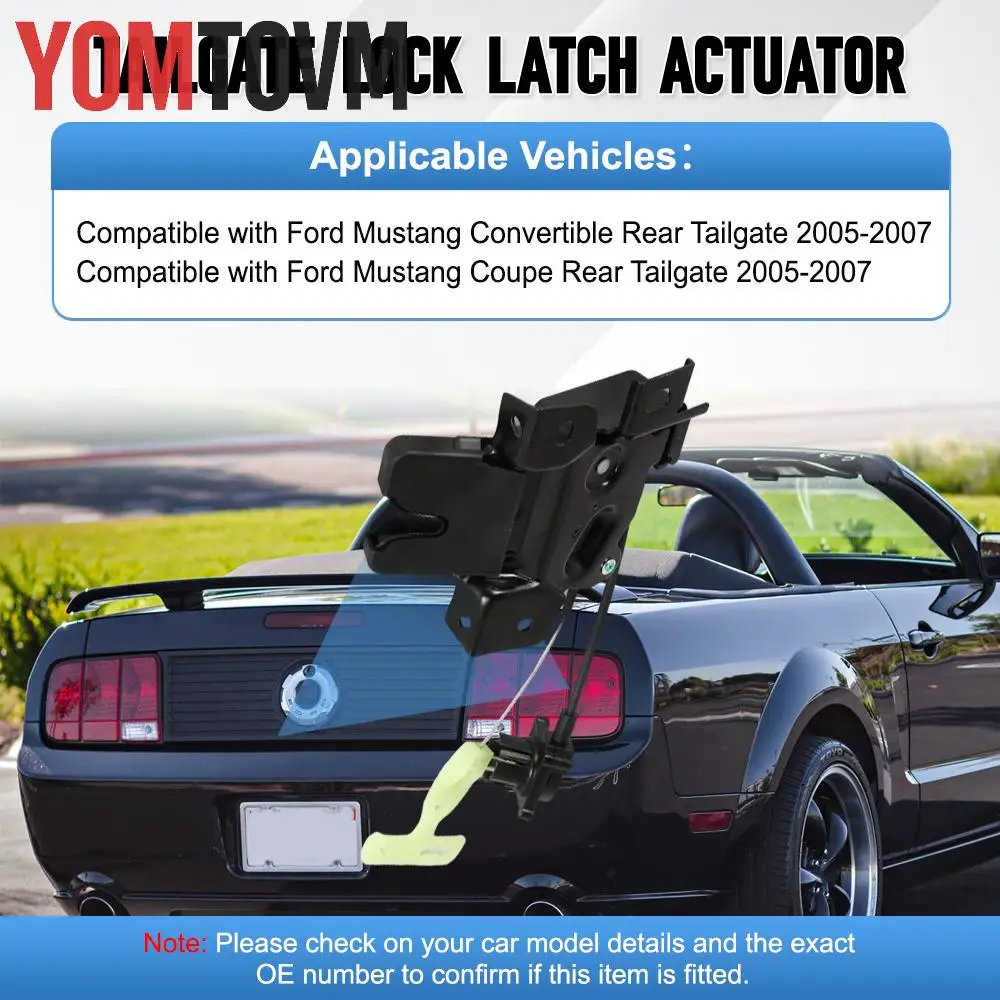 6R3Z6343200B Rear Tailgate Trunk Deck Lid Latch Lock Actuator Fit For Ford Mustang Convertible 2005 2006 2007