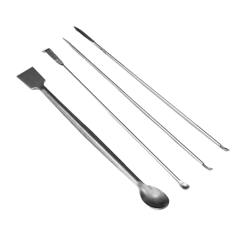 12Pcs Stainless Steel Lab Spatula Micro Scoop Laboratory Sampling Spoon 4-7.6inch Mixing Spat Measuring Spatula Scoop