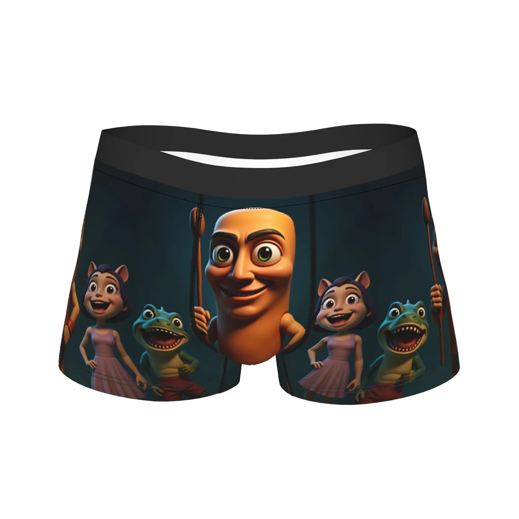Tung Tung Sahur With Friends Cartoon Shorts Briefs  Underwear Trenky Males Elastic Trunk Custom Plus Size Panties