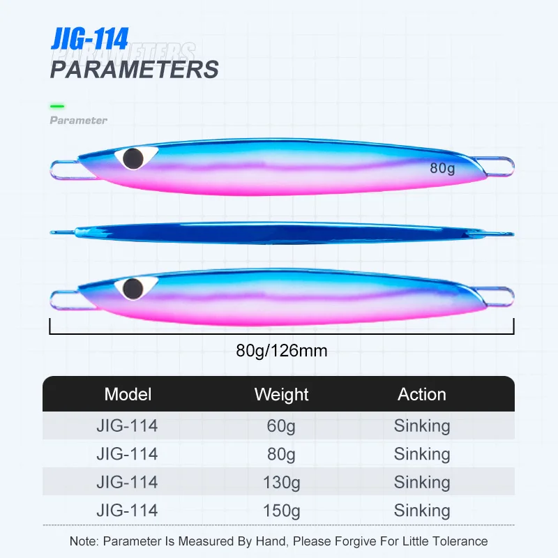 OBSESSION J114 60g 80g 130g 150g Metal Plating UV Glow Flat Jigbait Shape Slow Pitch Sinking Jigging Saltwater Jig Fishing Lures