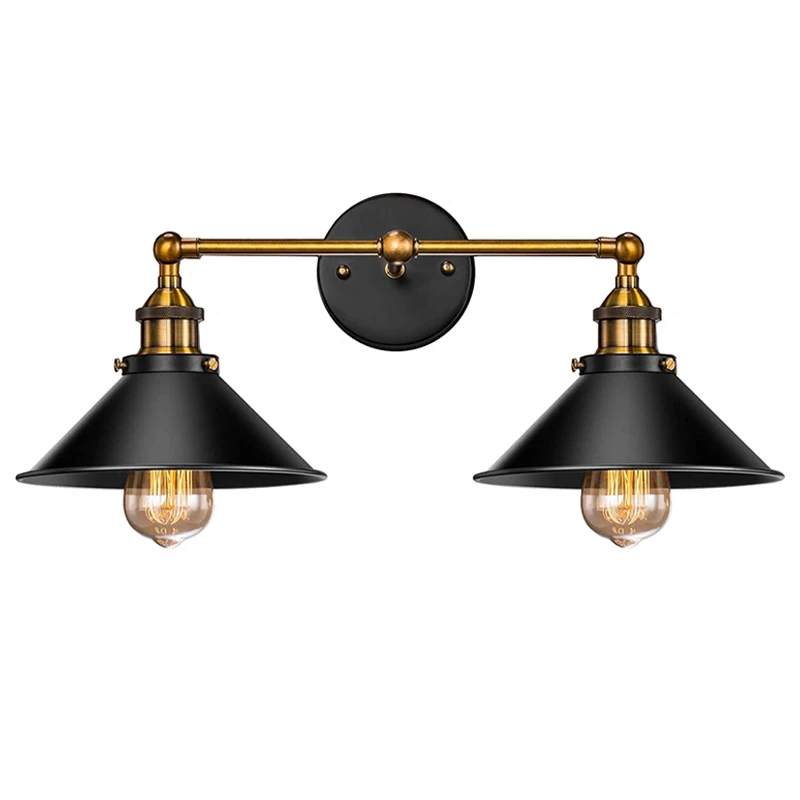 Industrial Wall Light Lamp e27 Vintage Wall Sconce Indoor Lighting Loft Double Head Lights for Bedroom Bedside Living Room