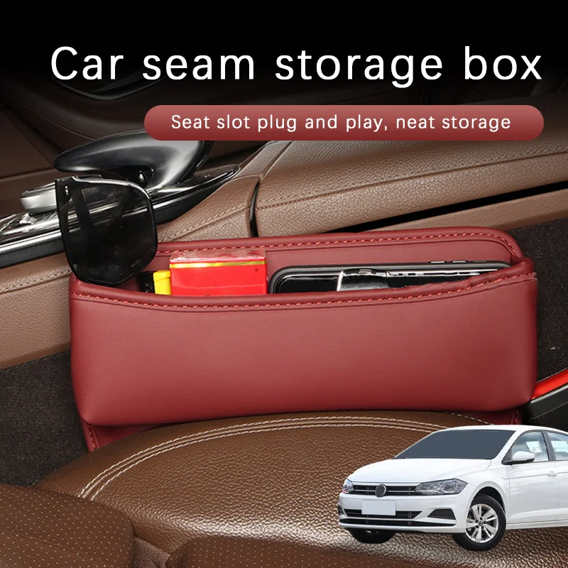 

Car Seat Gap Storage Box Driver Front Auto Seat Gap Filler Organizer Wallet Keys Card Storage Box For Volkswagen polo