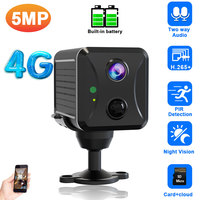 Mini Camera 4G SIM Card 5MP Built in 2400mAh Battery Wireless IP Camera 2 Way Audio Surveillance Security CCTV Micro Camcorder