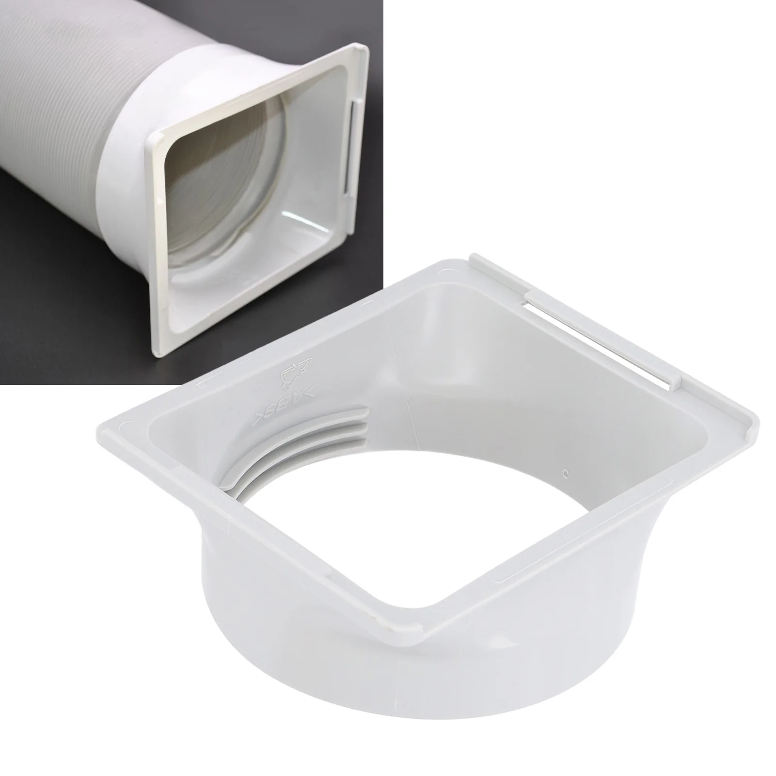 

Air Conditioner Exhaust Hose Coupler Universal Thread Design ABS Square To Round Portable Exhaust Duct Hose Adapter