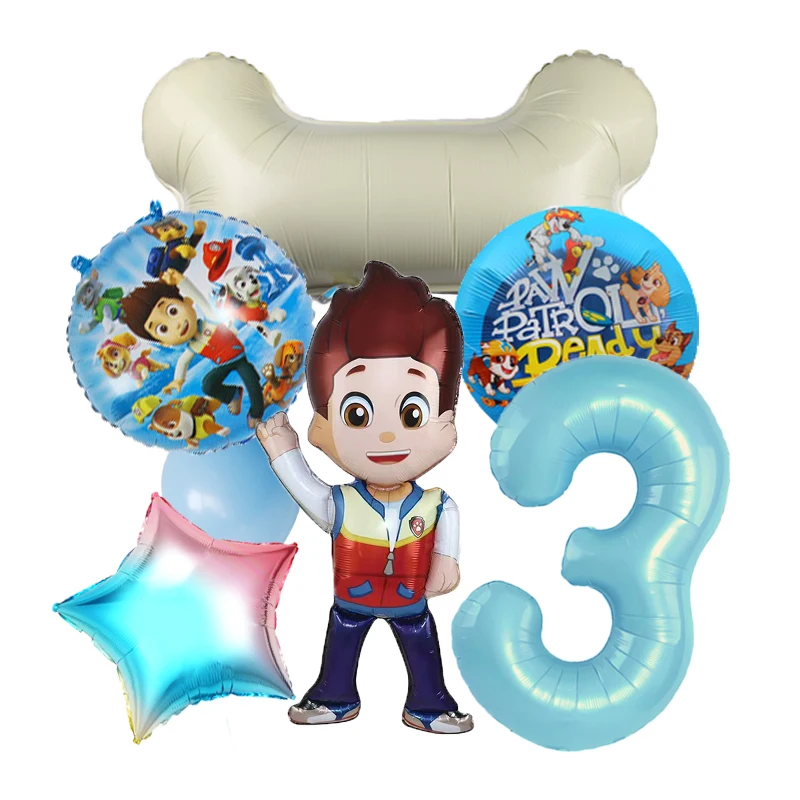 7 stücke Cartoon Paw Patrol Motto Party Dekoration Lieferungen Rettungs Hund Aluminium Folie Ballon Kinder Geburtstag Geschenk