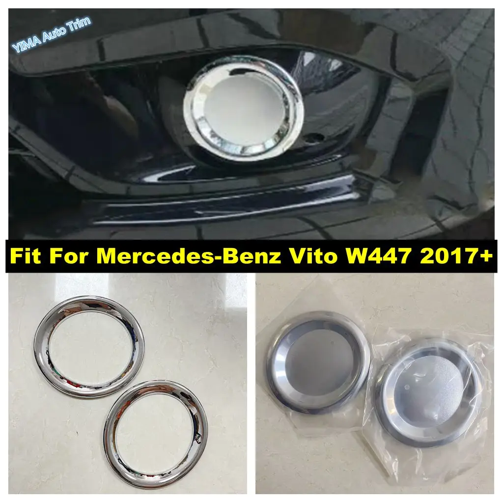 

Car Front Bumper Fog Light Lamp Ring Circle Decor Cover Trim For Mercedes-Benz Vito W447 2017 - 2023 ABS Chrome ABS Accessories