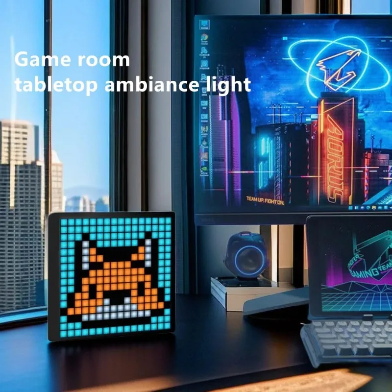 Lampe de panneau de pixels matriciels LED intelligents, cadre photo numérique USB, lumières d\'affichage de signe, écran de contrôle d\'application,