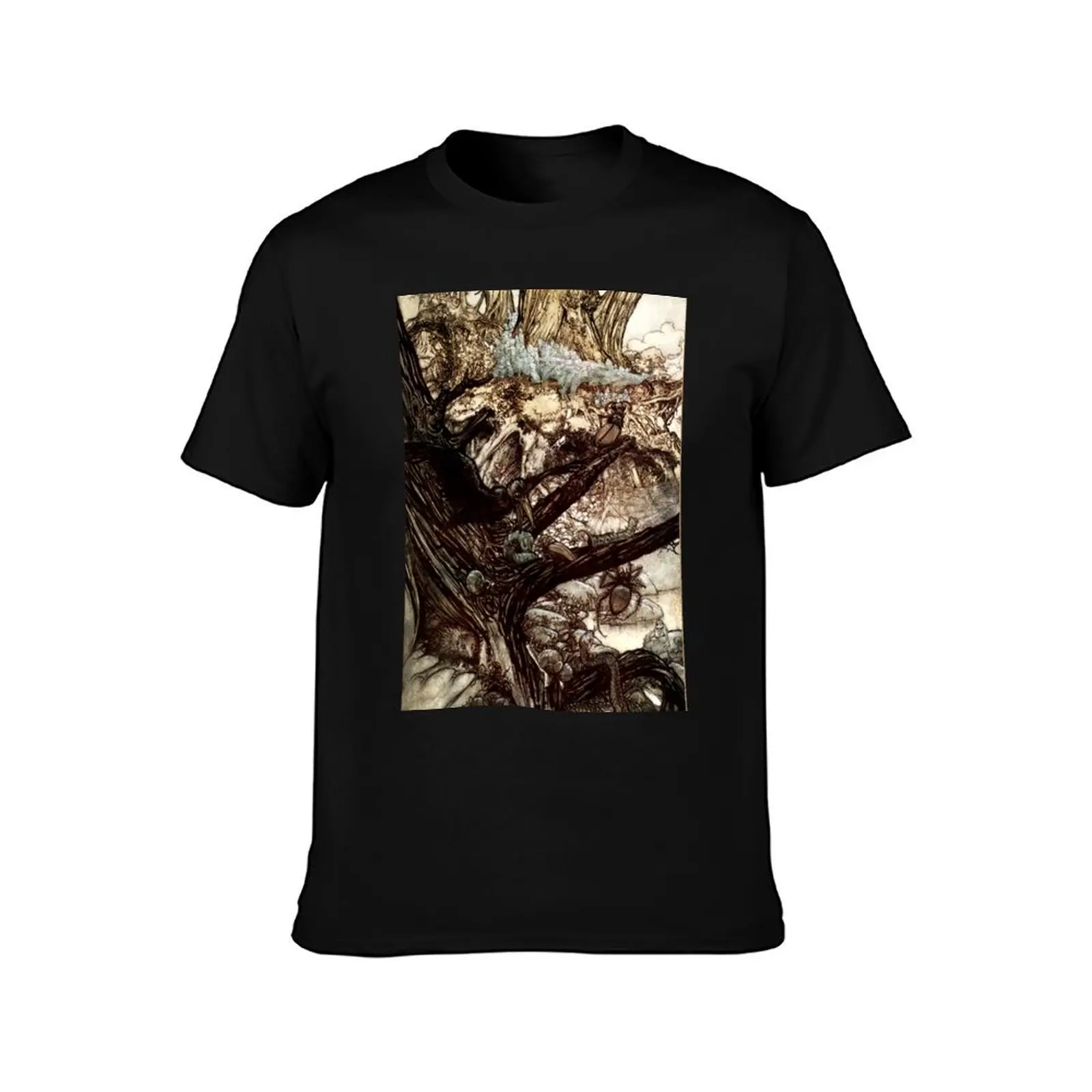 Fairies and Forest Creatures - Arthur Rackham T-Shirt Big Size Loose Fit Tee Shirt T-Shirt