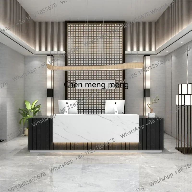 

New arriveNordic luxury furniture for aesthetic design computer desks white shop counterstands cash register counter salon recep