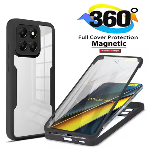 360 Full Body Protection Phone Case For Xiaomi POCO X6 F6 Pro 5G Armor Cases For POCO X7 X5 X4 X3 M4 X3NFC F5 F3 C65 M6 4G Cover