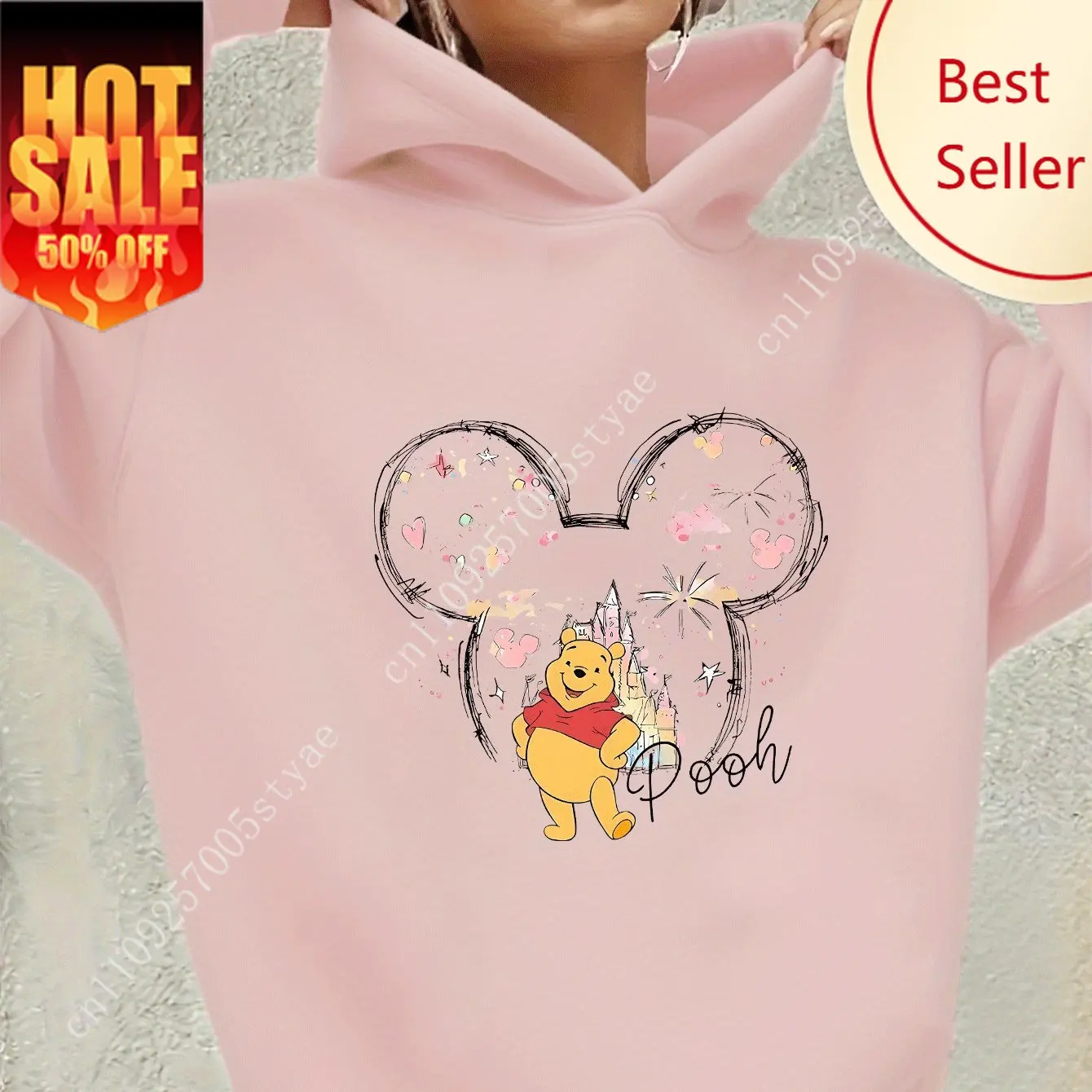 

Disney Winnie The Pooh Hoodies Fashion Oversized Unisex Hoodies Sweatshirts Autumn and Winter Fleece Casual Versatile Streetwear