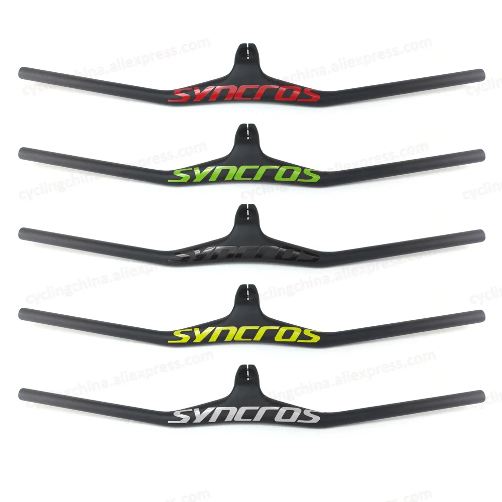 Syncros Multiple Colour Logo MTB Integrated Handlebar UD Black Full Carbon Fiber One-shaped Integrated Handlebar Sem -17Degree