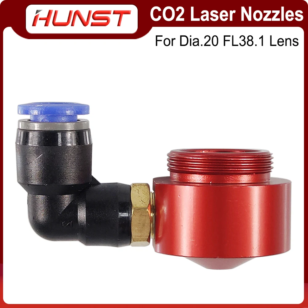 HUNST Laser Air Nozzle for Dia.20 FL38.1mm Focus Lens CO2 Short Nozzle Fitting for Laser Head at CO2 Cutting Machine