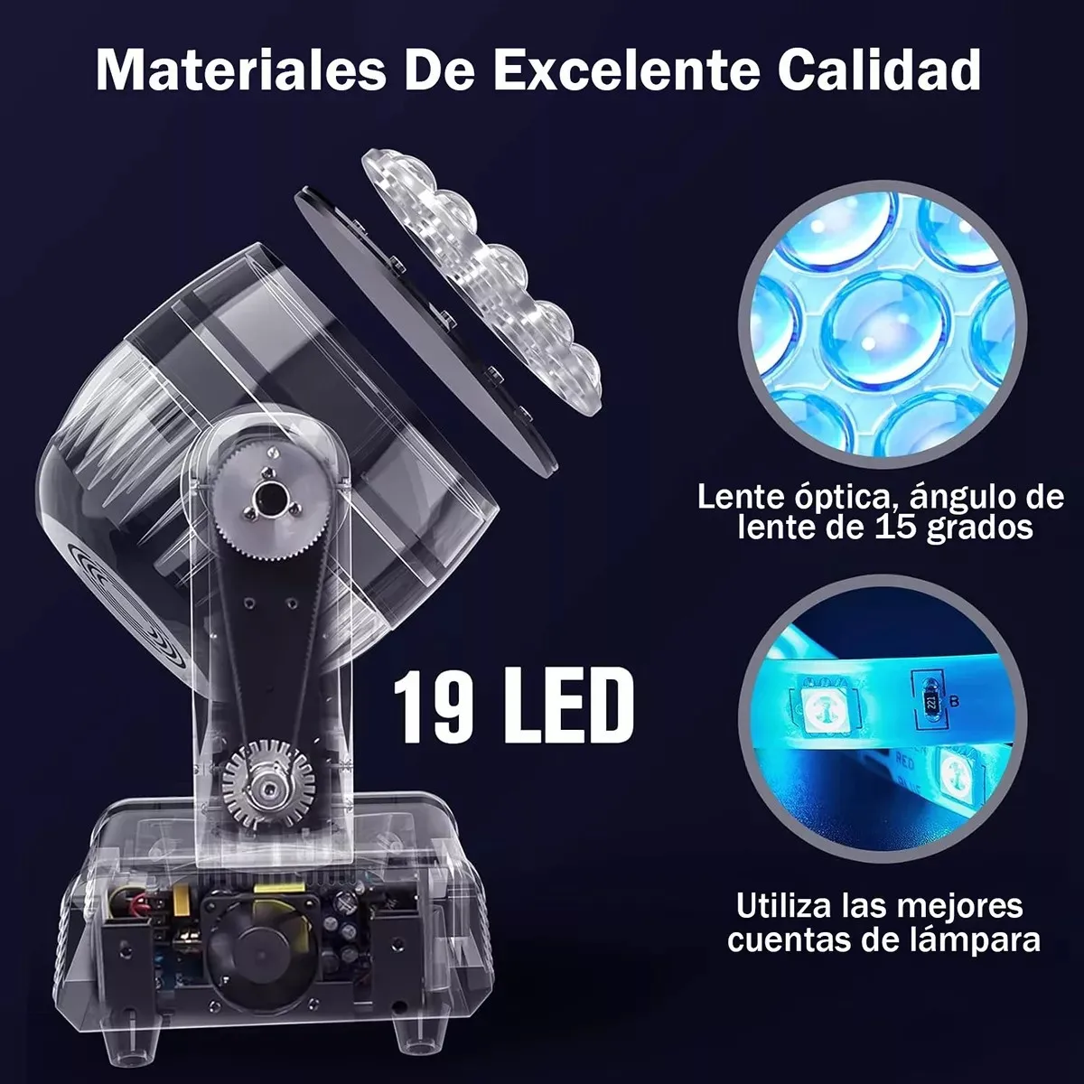 Luces con cabezales móviles de ojos de abeja de 19x15W, foco LED con Zoom, iluminación estroboscópica de lavado, Control DMX512 para DJ, discoteca, fiesta en casa y club nocturno