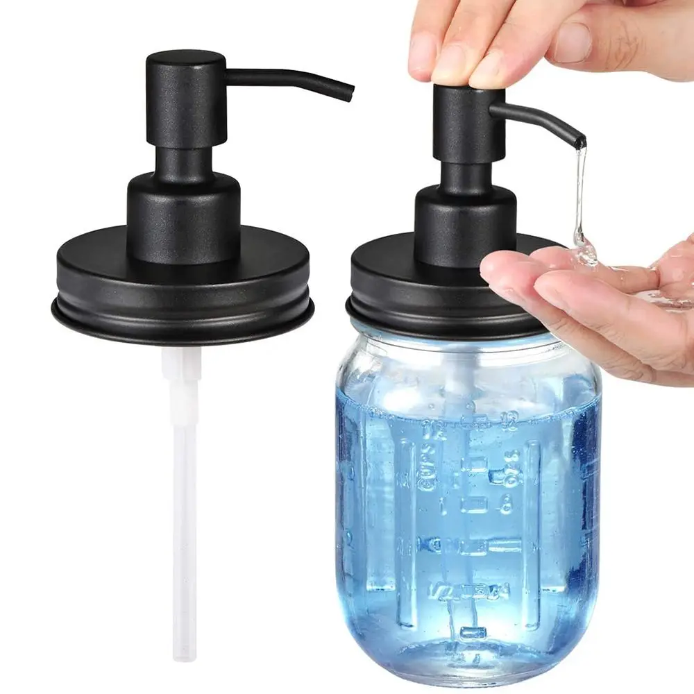 Mason Jar Liquid Soap Dispenser Lids Pump Sealing Stainless Steel Bottles Lid For Regular Mouth Canning Lids Jar Caps