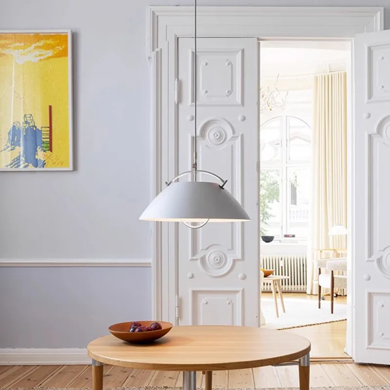 Denemarken Zwart/wit Rotundity Smeedijzeren LED Plafond Hanglampen Moderne Woonkamer Slaapkamer Restaurant Keuken Hanglampen