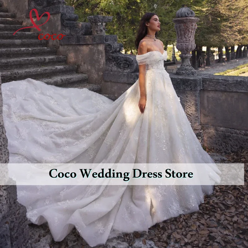 

Изысканные аппликации по индивидуальному заказу, расшитые блестками и бисером свадебные платья с открытыми плечами и открытой спиной, свадебные бальные платья, платья de novia