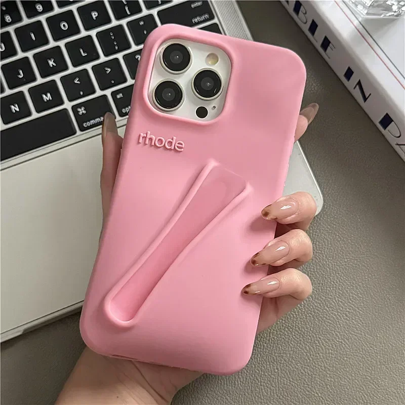 شعبية منتج جديد حالة الهاتف آيفون 17 الهواء 12 13 14 15 16 برو ماكس زائد يسهل حملها أحمر الشفاه سيليكون الهاتف يغطي