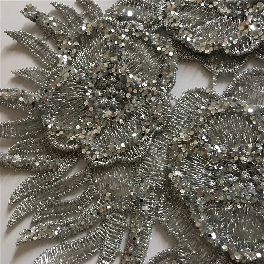 Gold and silver sequined shirt fake collar decoration rhinestone feather clothing DIY supplies accessories 1 piece for sale