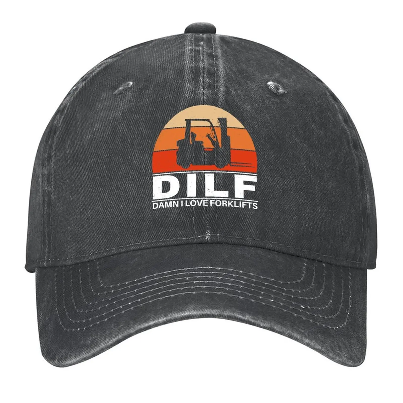 

Dilf Damn I love Forklifts Baseball Cap Big Size Hat Hat Luxury Brand tea Hat summer Men's Hats Women's