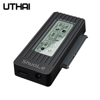 Utai usb 3.1 caixa de disco rígido 2.5/3.5 Polegada adaptador de disco rígido display digital inteligente cabo de unidade fácil com fonte de alimentação