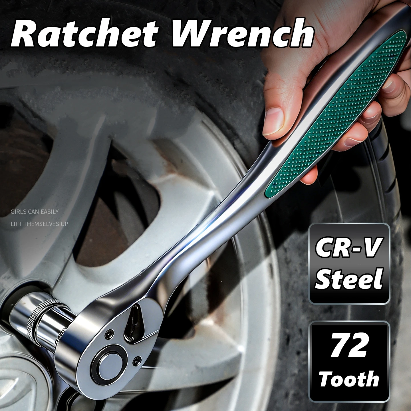 72 Tooth Quick Ratchet Wrench 1/2 1/4 3/8 3 Size Wrenches Two-Way Socket Wrench Repair Tools For Motorcycle Vehicle Bicycle
