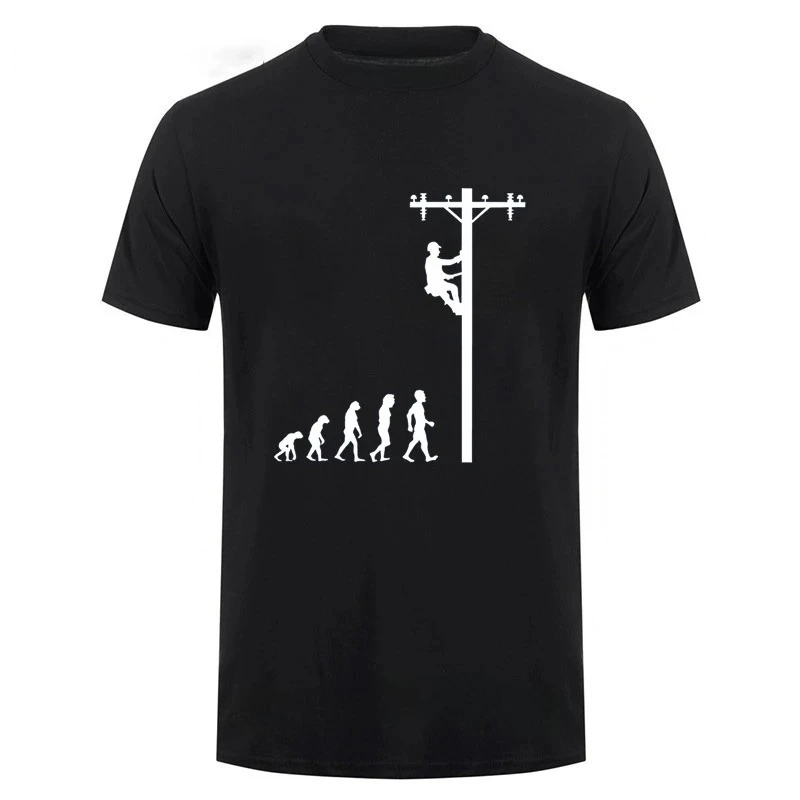The Evolution of Electricians: Women's T-shirts, Short-sleeved, Round Neck, A Birthday Gift for Electricians.Summer Streetwear