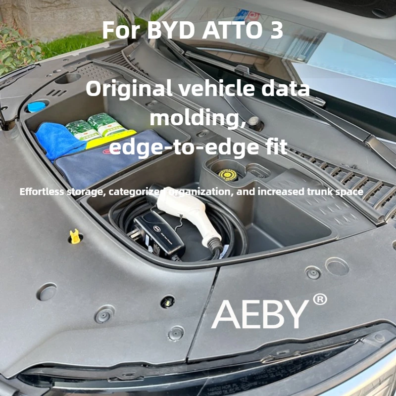 

AEBY For BYD ATTO 3 2022-2024 Waterproof Custom Storage Bin,Front Trunk Tray,Waterproof Storage Box Accessories,Frunk Organizer