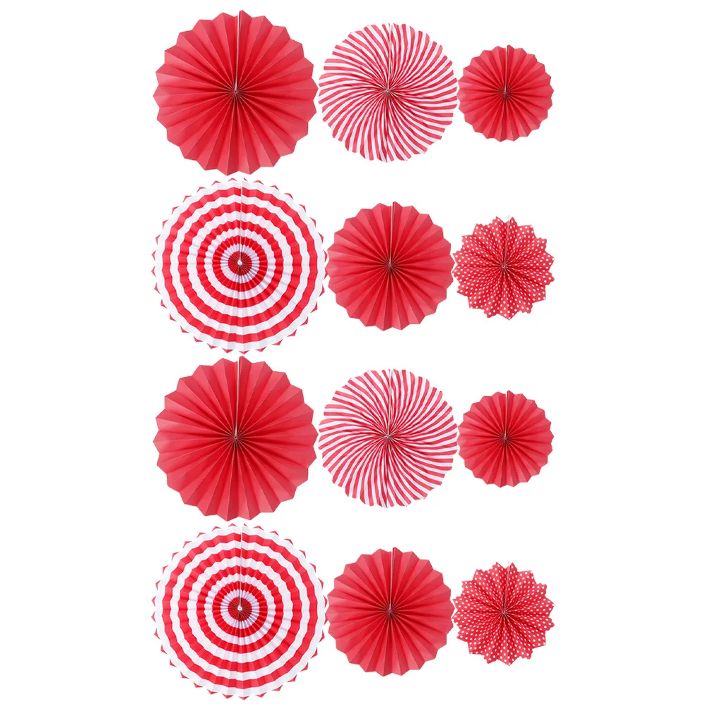 

2Sets Party Hanging Paper Fans Colorful Round Paper Fan Decorations Birthday Wedding Festival Backdrop Decor Party Decorations