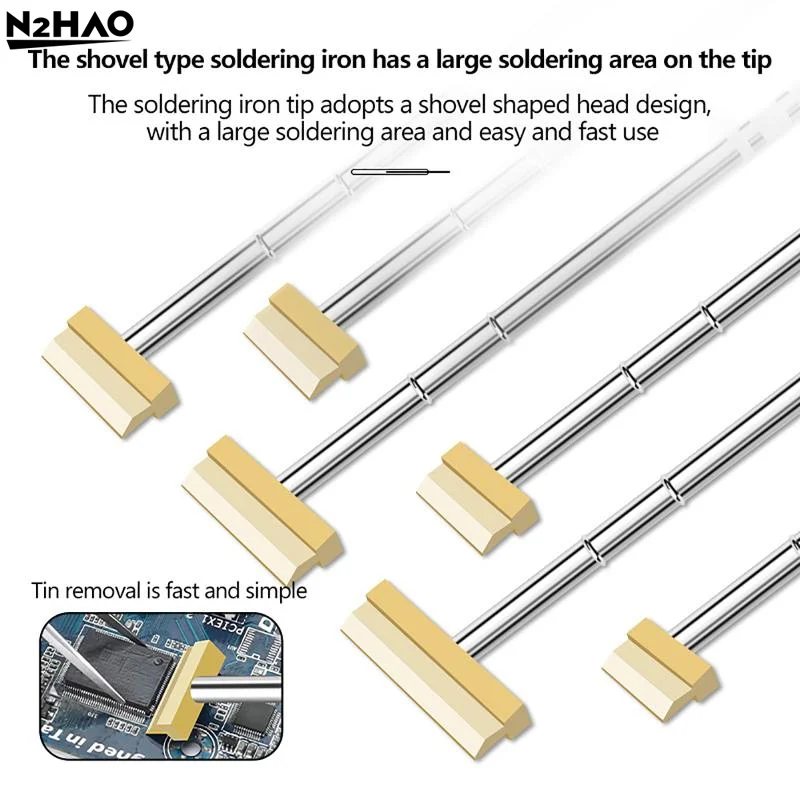 1Set  T12 Soldering Iron Tips Rapid Heating Spatula Model 1401/1406 T12 Replacement Electric Soldering Iron Tips Welding Tools
