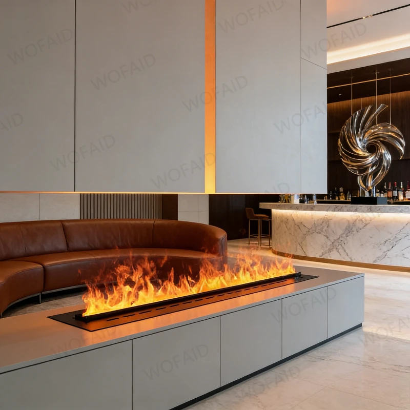 

Электрический камин с эффектом водяного пара и цветным пламенем, минималистичный черный каркас, камин с эффектом тумана, с 10-уровневой регулировкой яркости