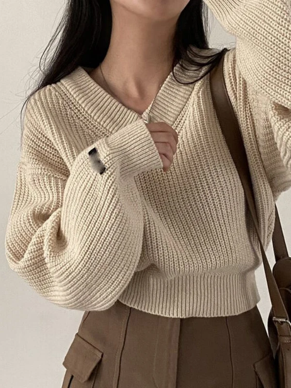 Rétro Chic femmes tricots v-ne Long Sve ort manteau Vintage Sle chaleur coupe confortable automne hiver Faion vêtements d'extérieur